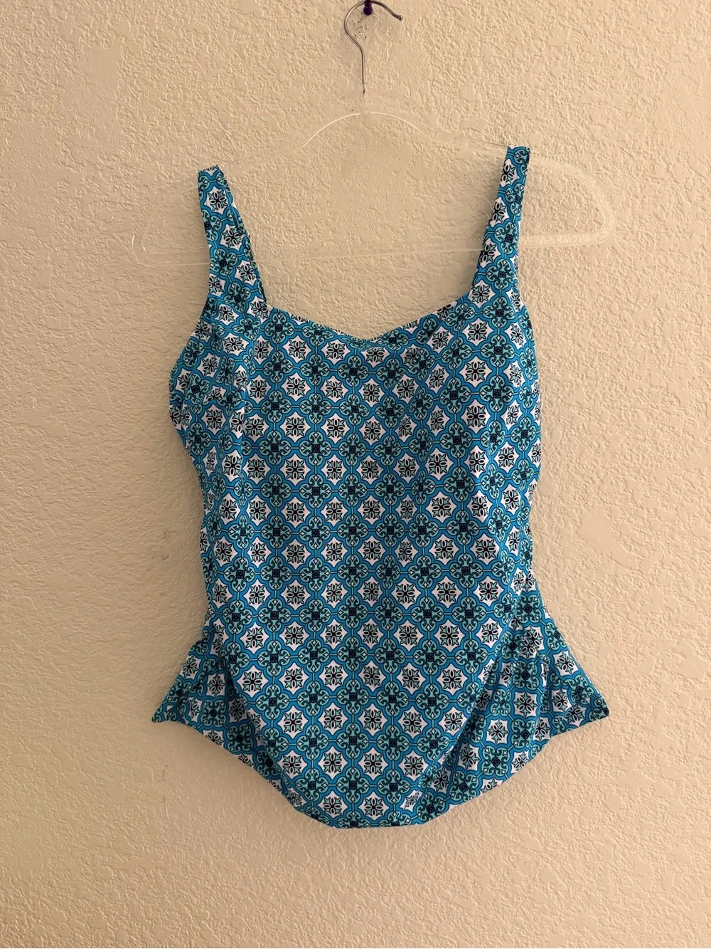Swim Solutions Printed Tummy Control Tankini Top - Picture 3 of 5
